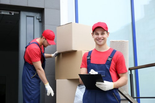 Packed household items prepared for removals and storage in Stjohnswood