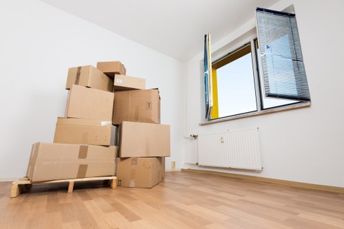 Organised storage area with clear fire exit access